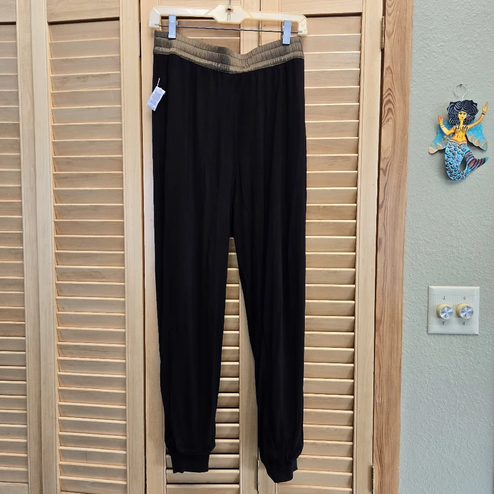 InReverse Silk Joggers Reversible Olive Dip Dye Black Ombre XS - Picture 6 of 7